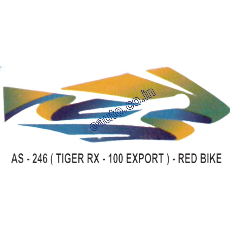 Graphics Sticker Set for Yamaha RX 100 | Tiger Export Model | Red Vehicle