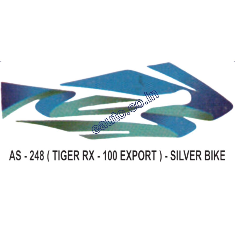 Graphics Sticker Set for Yamaha RX 100 | Tiger Export Model | Silver Vehicle