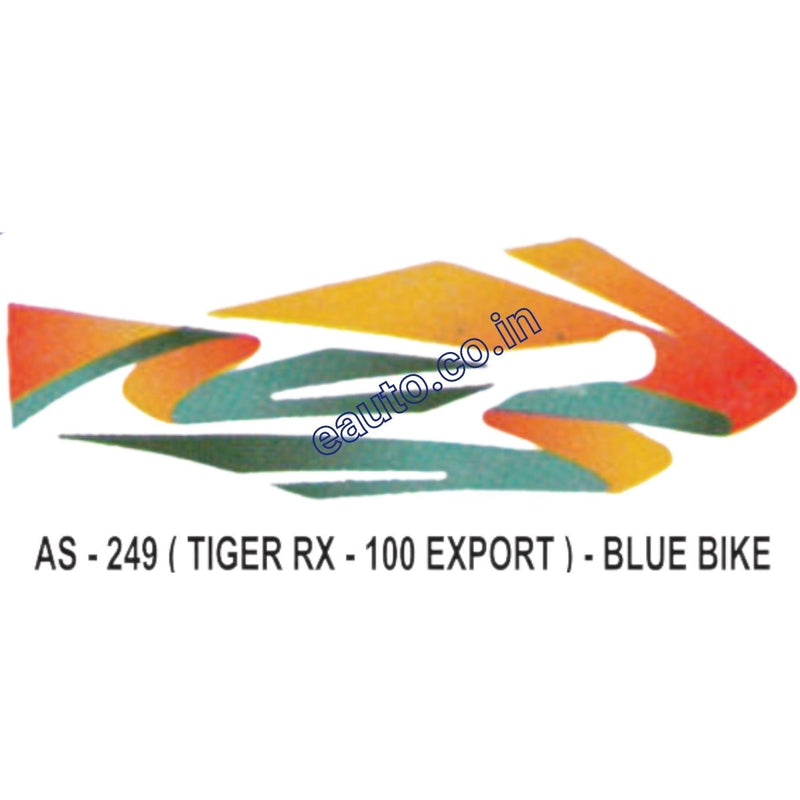 Graphics Sticker Set for Yamaha RX 100 | Tiger Export Model | Blue Vehicle