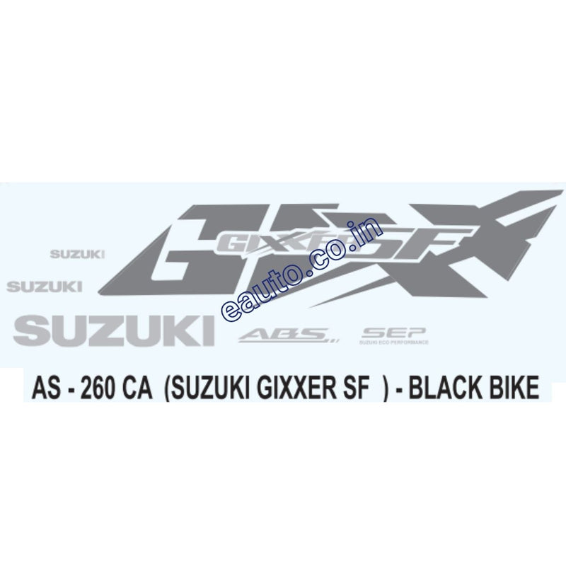 Graphics Sticker Set for Suzuki Gixxer SF | ABS | Black Vehicle