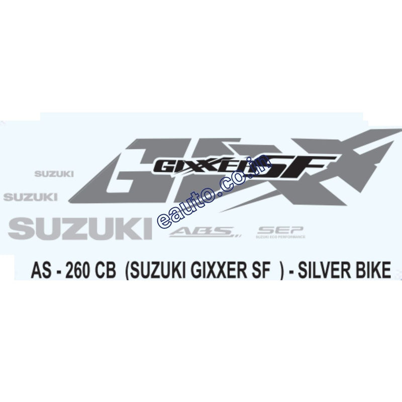 Graphics Sticker Set for Suzuki Gixxer SF | ABS | Silver Vehicle