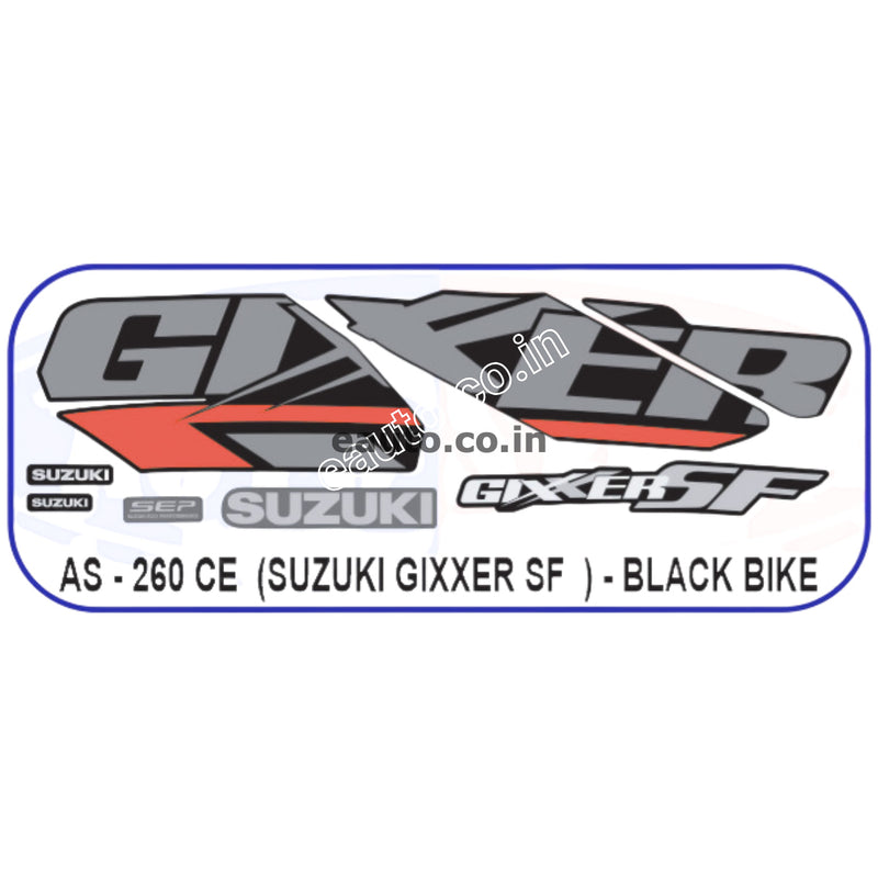 Graphics Sticker Set for Suzuki Gixxer SF | Black Vehicle
