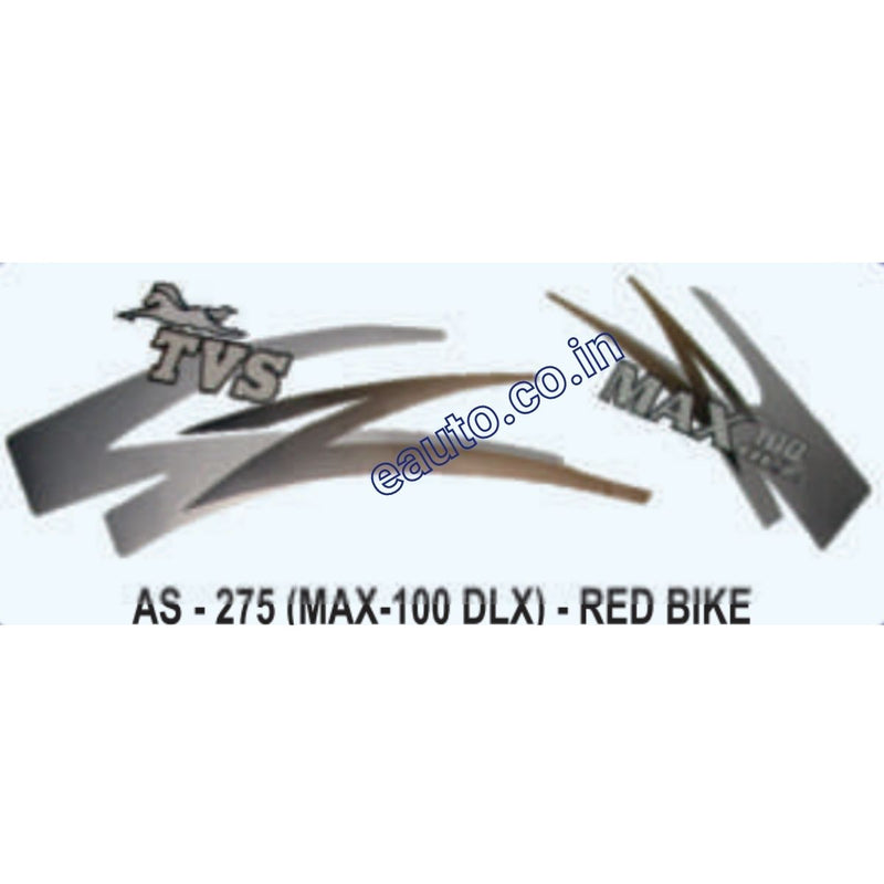 Graphics Sticker Set for TVS Max 100 Deluxe | Red Vehicle