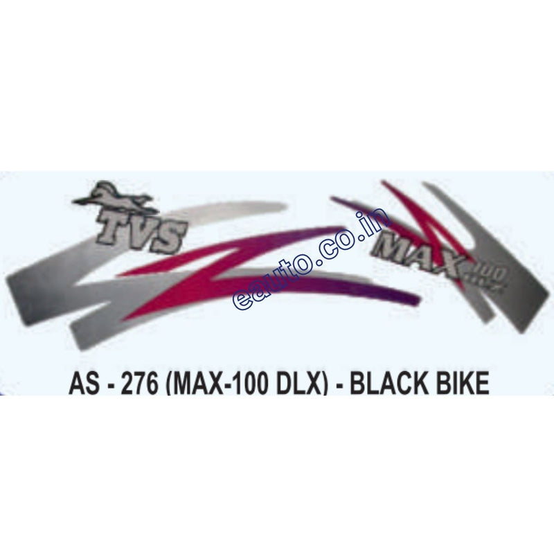 Graphics Sticker Set for TVS Max 100 Deluxe | Black Vehicle