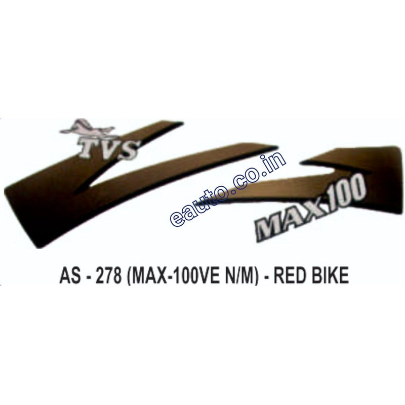 Graphics Sticker Set for TVS MAX 100 | New Model | Red Vehicle