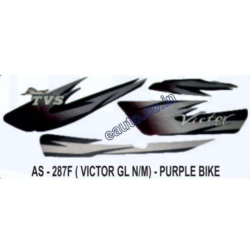 Graphics Sticker Set for TVS Victor GL | New Model | Purple Vehicle