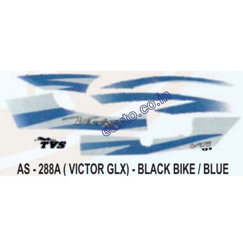 Graphics Sticker Set for TVS Victor GLX | Black Vehicle | Blue Sticker