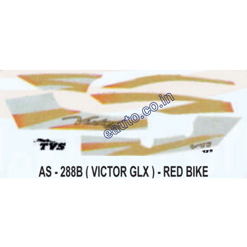 Graphics Sticker Set for TVS Victor GLX | Red Vehicle