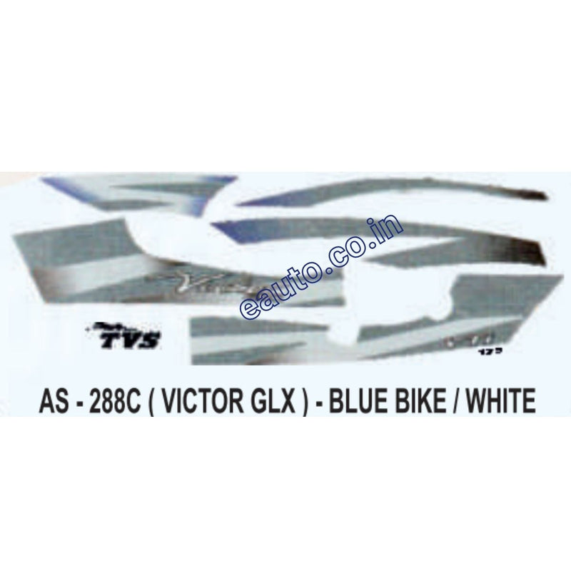 Graphics Sticker Set for TVS Victor GLX | Blue Vehicle | White Sticker