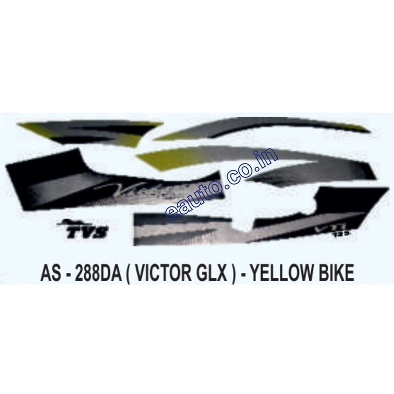 Graphics Sticker Set for TVS Victor GLX | Yellow Vehicle | Blue Sticker