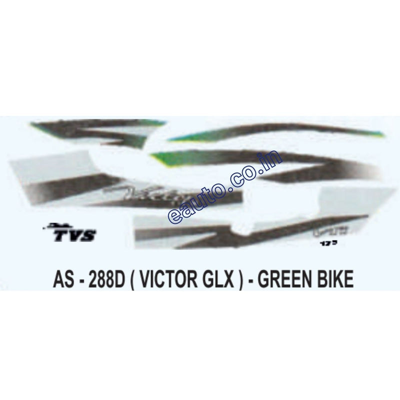 Graphics Sticker Set for TVS Victor GLX | Green Vehicle | Red Sticker