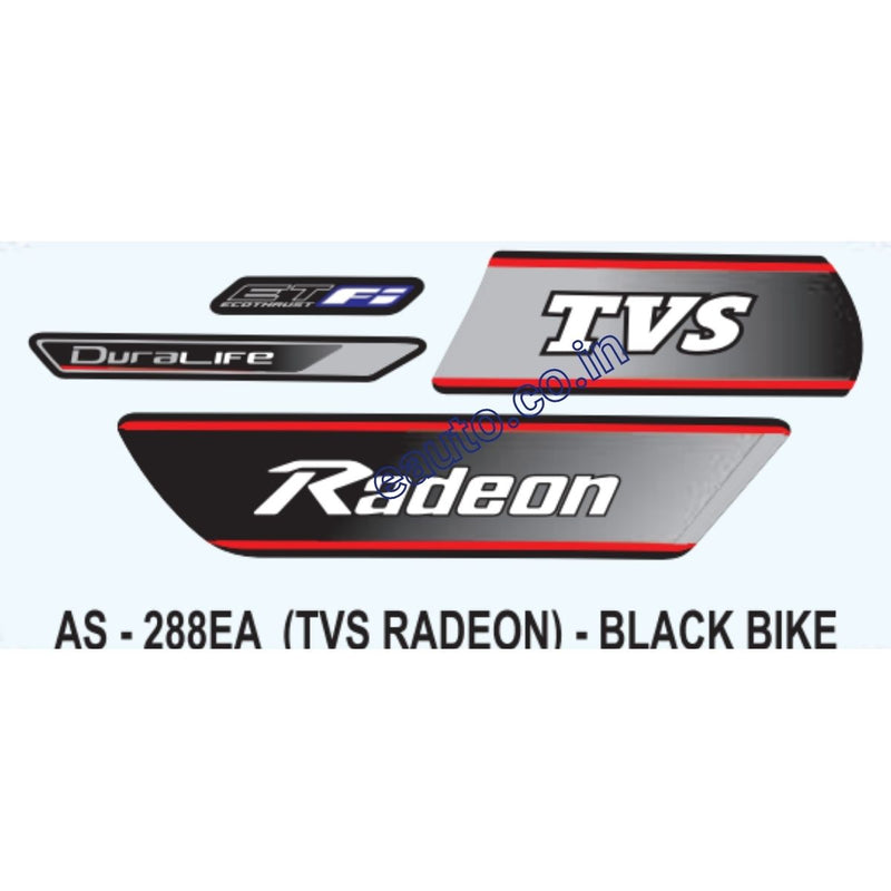 Graphics Sticker Set for TVS Radeon Fi | Black Vehicle