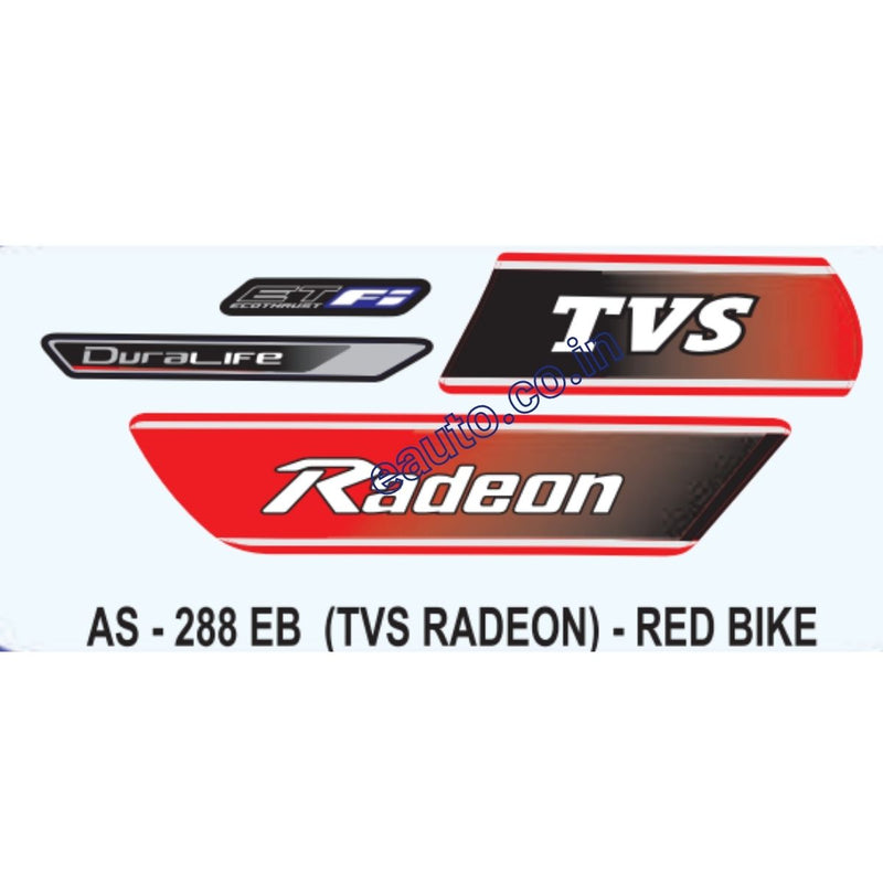 Graphics Sticker Set for TVS Radeon Fi | Red Vehicle