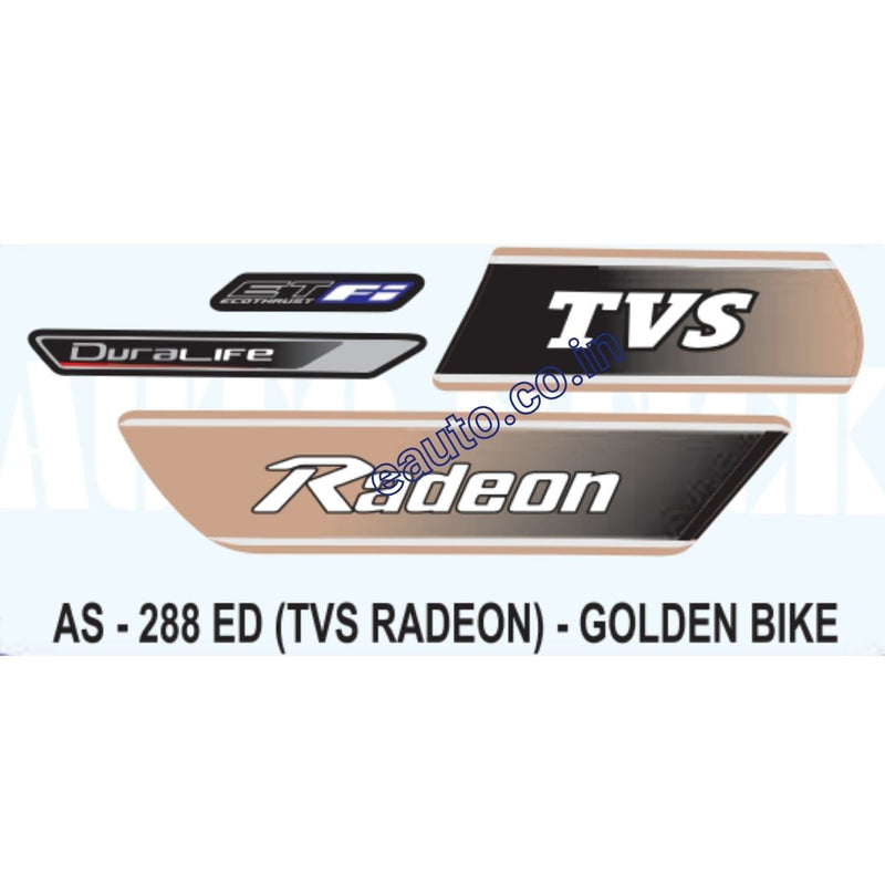 Graphics Sticker Set for TVS Radeon Fi | Golden Vehicle