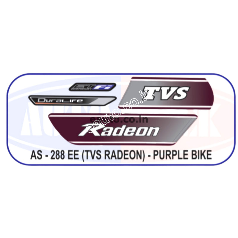 Graphics Sticker Set for TVS Radeon Fi | Purple Vehicle