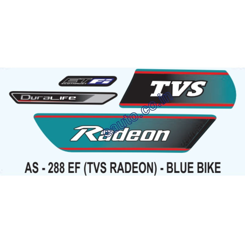 Graphics Sticker Set for TVS Radeon Fi | Blue Vehicle