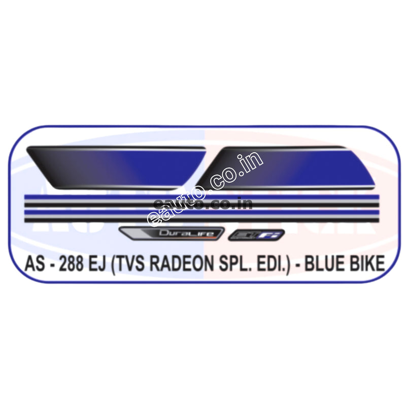 Graphics Sticker Set for TVS Radeon | Special Edition | Blue Vehicle