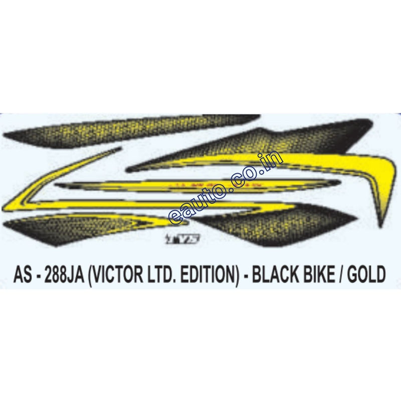 Graphics Sticker Set for TVS Victor | Limited Edition | Black Vehicle | Gold Sticker