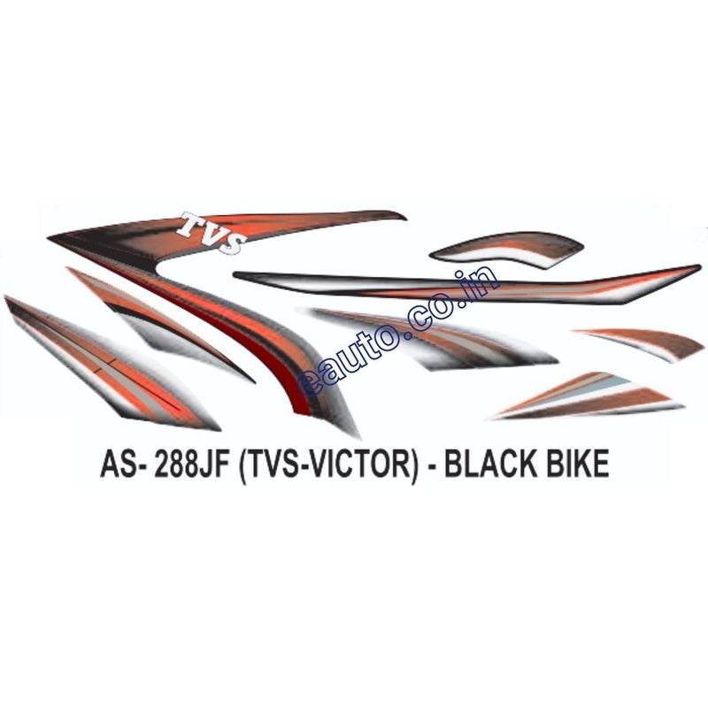 Graphics Sticker Set for TVS Victor | Black Vehicle