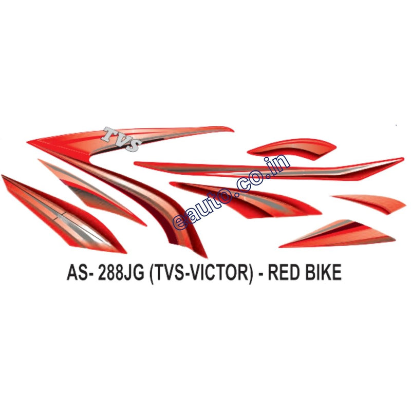 Graphics Sticker Set for TVS Victor | Red Vehicle