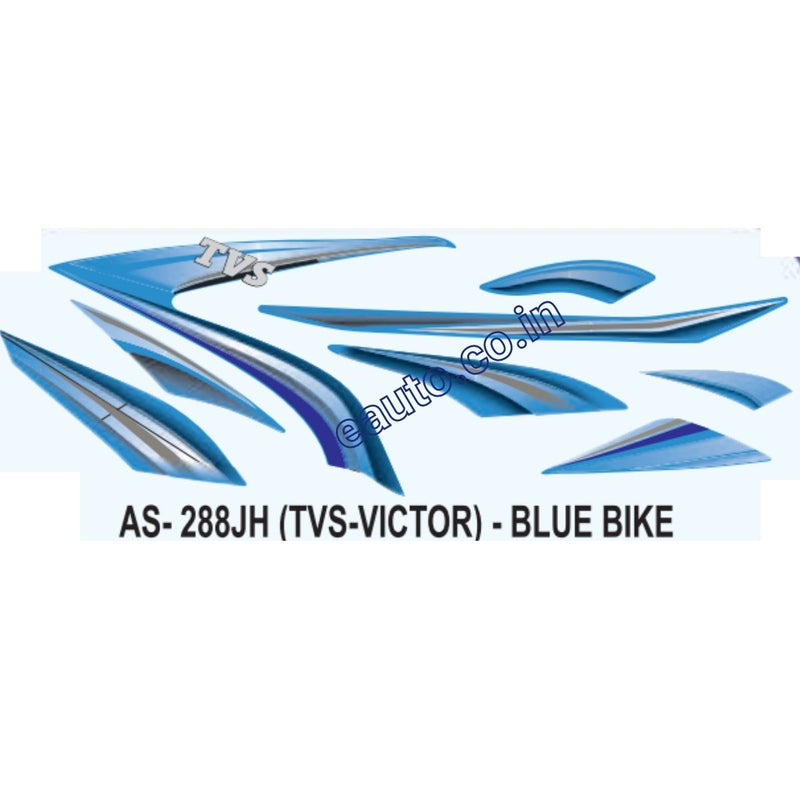 Graphics Sticker Set for TVS Victor | Blue Vehicle