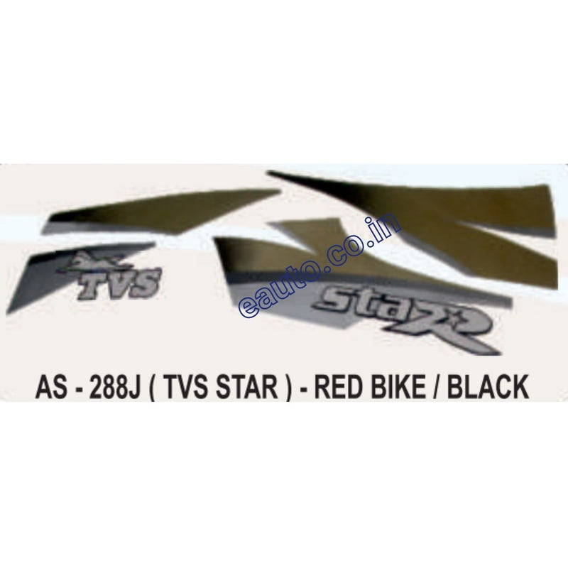 Graphics Sticker Set for TVS TVS Star | Red Vehicle | Black Sticker