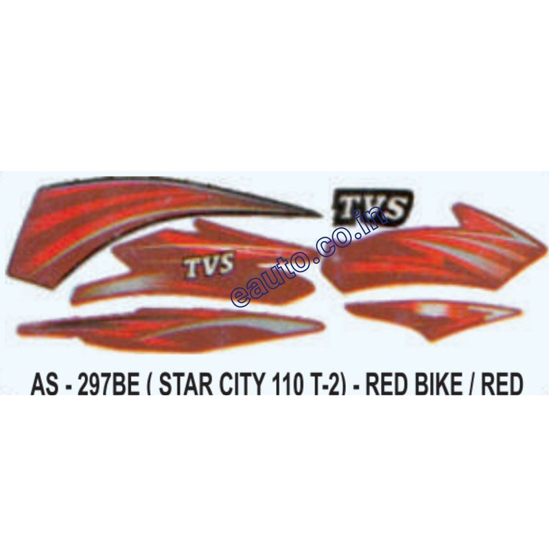 Graphics Sticker Set for TVS Star City 110 | Type 2 | Red Vehicle | Red Sticker