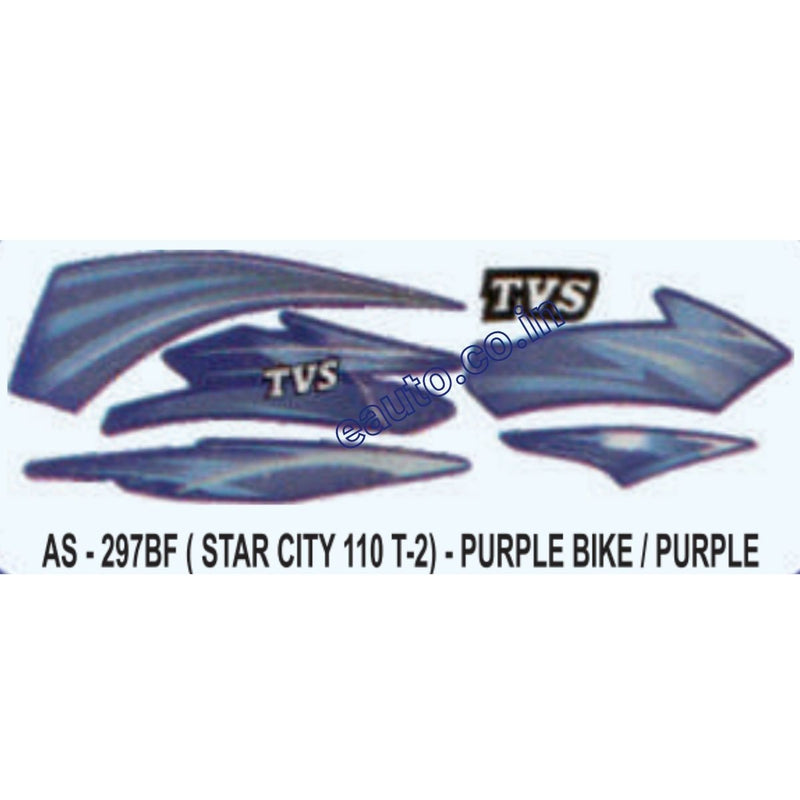 Graphics Sticker Set for TVS Star City 110 | Type 2 | Purple Vehicle | Purple Sticker