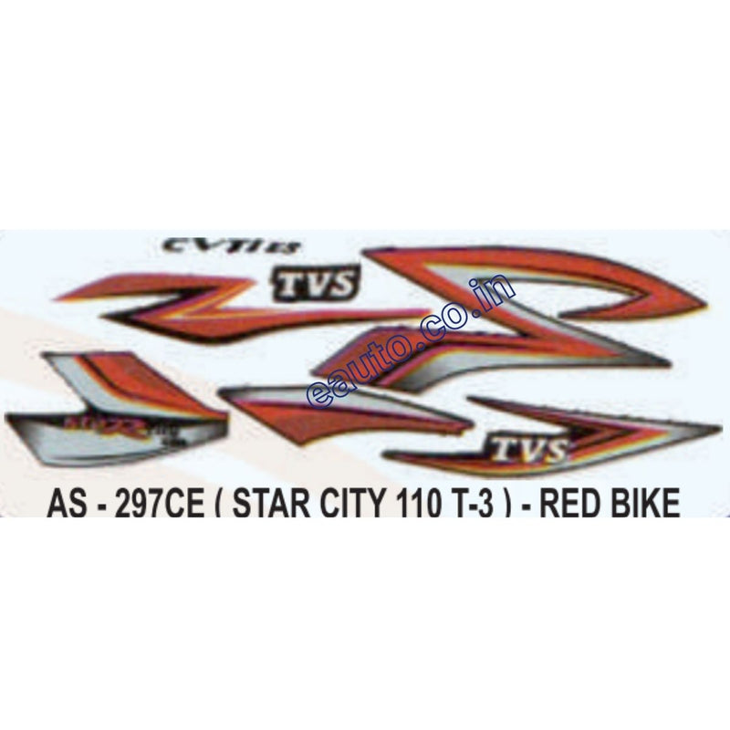 Graphics Sticker Set for TVS Star City 110 | Type 3 | Red Vehicle
