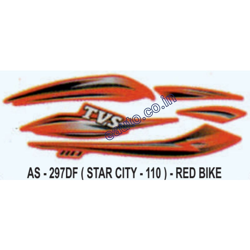 Graphics Sticker Set for TVS Star City 110 | Red Vehicle