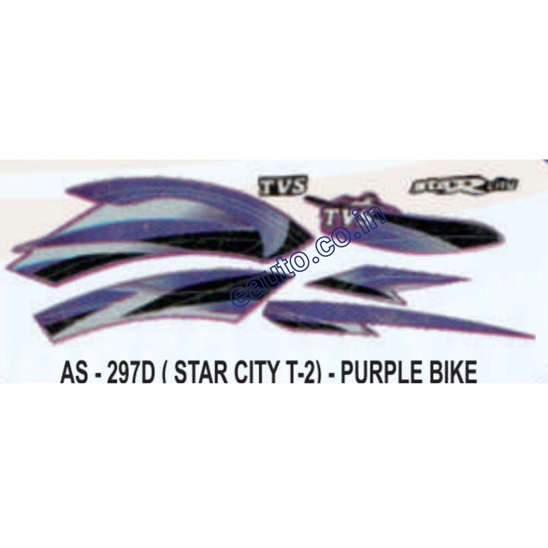 Graphics Sticker Set for TVS Star City | Type 2 | Purple Vehicle