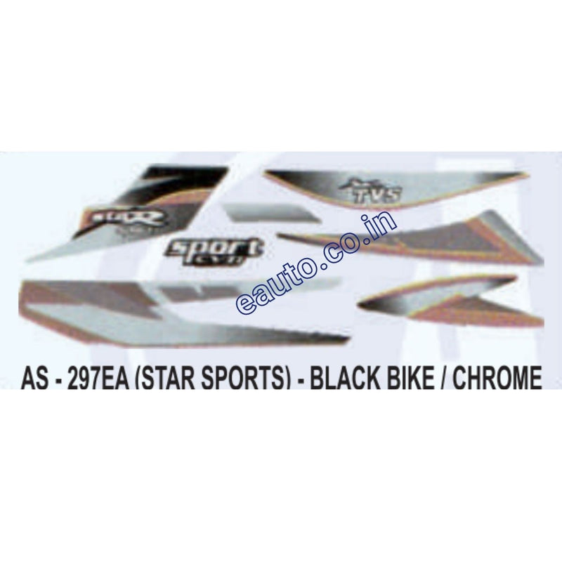 Graphics Sticker Set for TVS Star Sports | Black Vehicle | Chrome Sticker