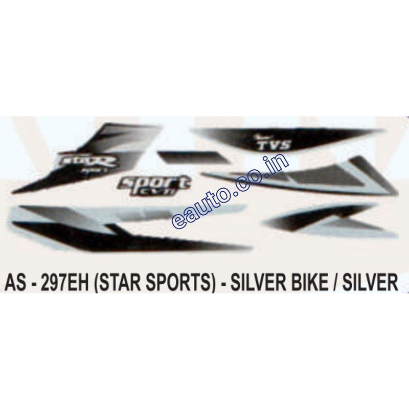 Graphics Sticker Set for TVS Star Sports | Silver Vehicle | Silver Sticker