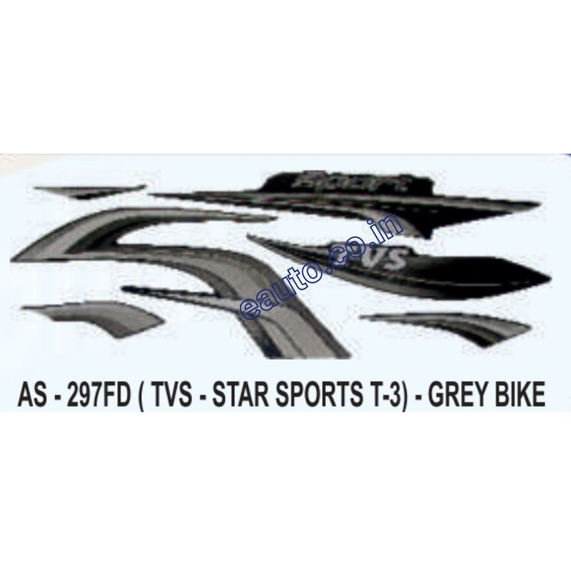 Graphics Sticker Set for TVS Star Sports | Type 3 | Grey Vehicle