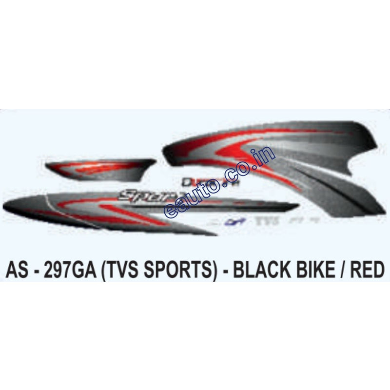 Graphics Sticker Set for TVS TVS Sports | Black Vehicle | Red Sticker