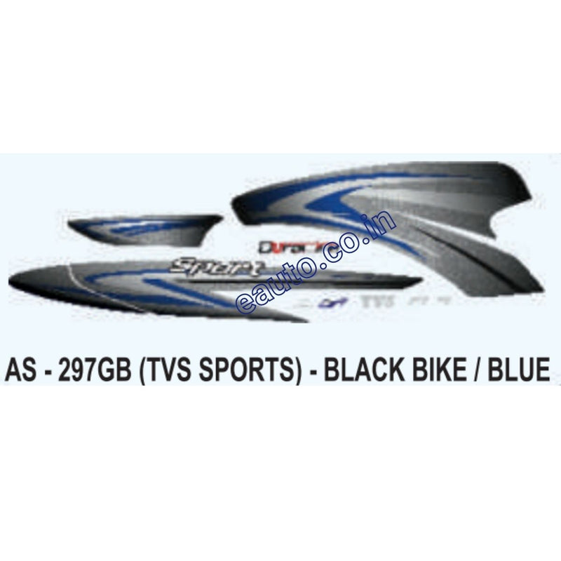 Graphics Sticker Set for TVS TVS Sports | Black Vehicle | Blue Sticker