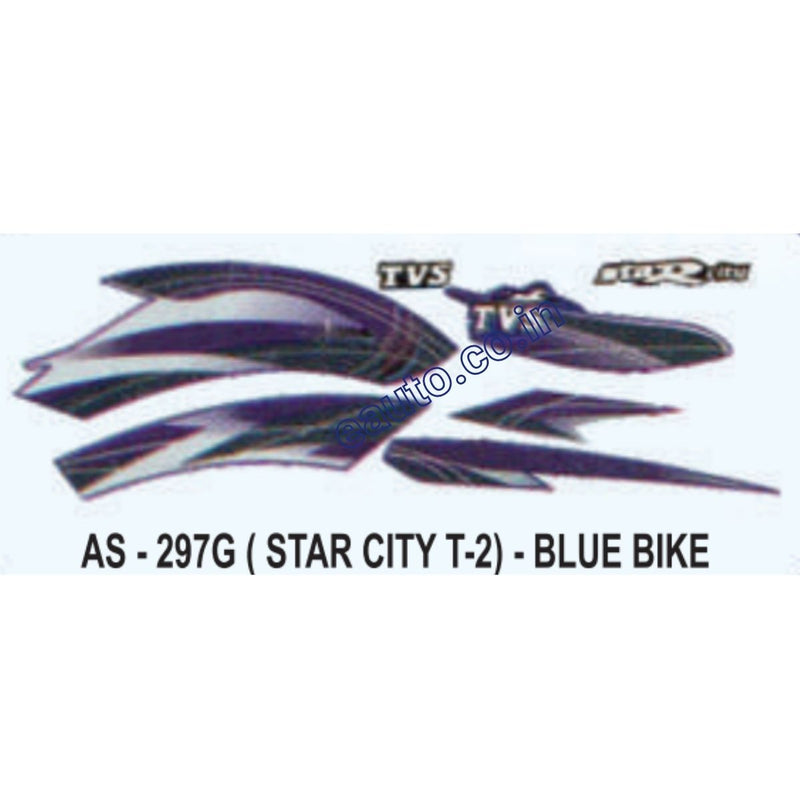 Graphics Sticker Set for TVS Star City | Type 2 | Blue Vehicle