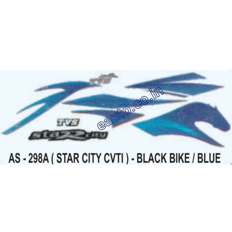 Graphics Sticker Set for TVS Star City CVTI | Black Vehicle | Blue Sticker