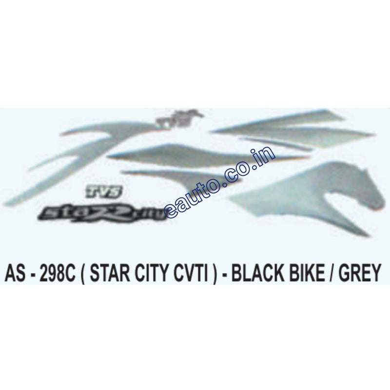 Graphics Sticker Set for TVS Star City CVTI | Black Vehicle | Grey Sticker