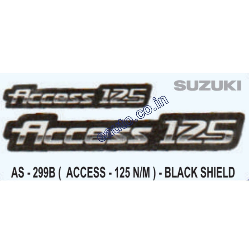 Graphics Sticker Set for Suzuki Access 125 | New Model | Black Shield Sticker