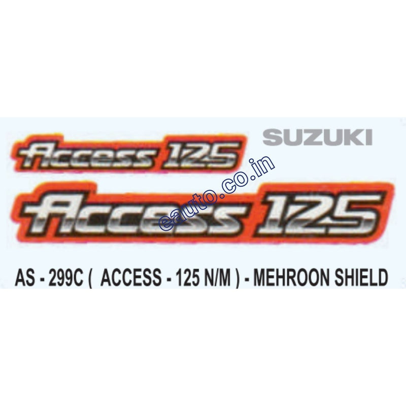 Graphics Sticker Set for Suzuki Access 125 | New Model | Mehroon Shield Sticker