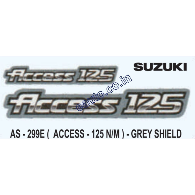 Graphics Sticker Set for Suzuki Access 125 | New Model | Grey Shield Sticker