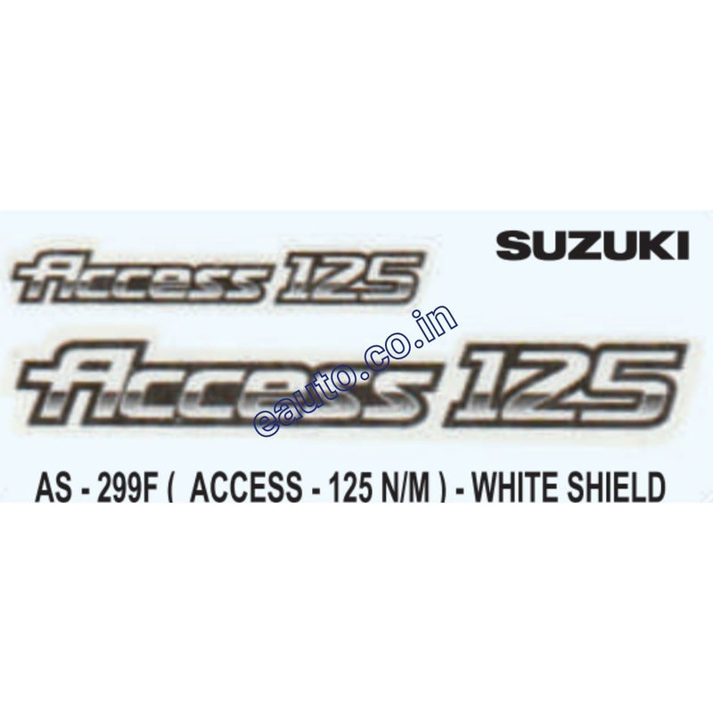 Graphics Sticker Set for Suzuki Access 125 | New Model | White Shield Sticker