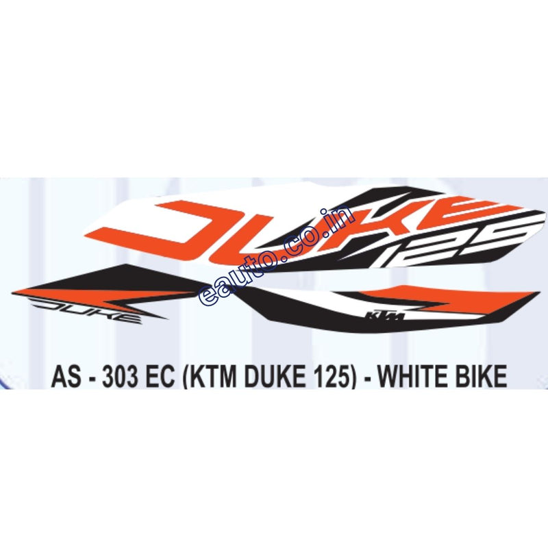 Graphics Sticker Set for KTM Duke 125 | White Vehicle