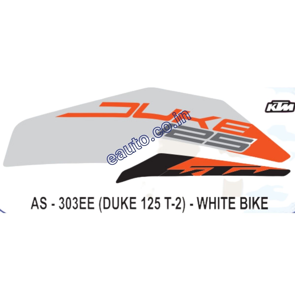 Graphics Sticker Set for KTM Duke 125 | Type 2 | White Vehicle | Both
