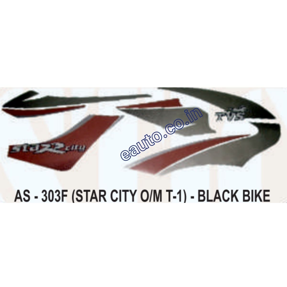 Graphics Sticker Set for TVS Star City | Type 1 | Old Model | Black Ve