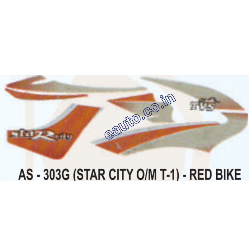 Graphics Sticker Set for TVS Star City | Type 1 | Old Model | Red Vehicle