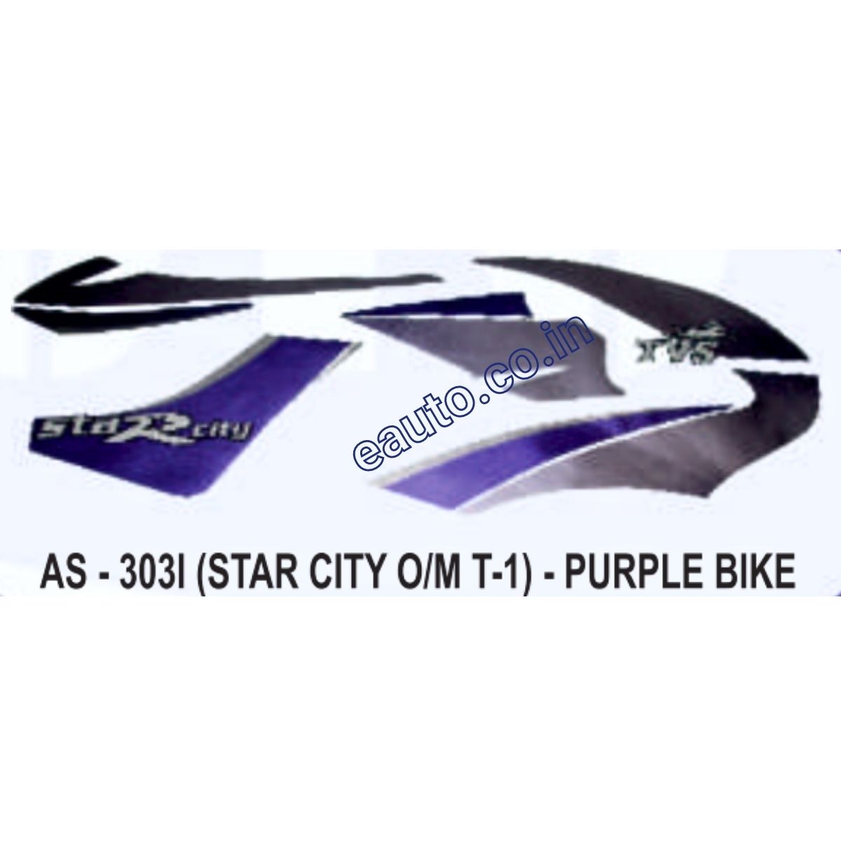 Graphics Sticker Set for TVS Star City | Type 1 | Old Model | Purple V