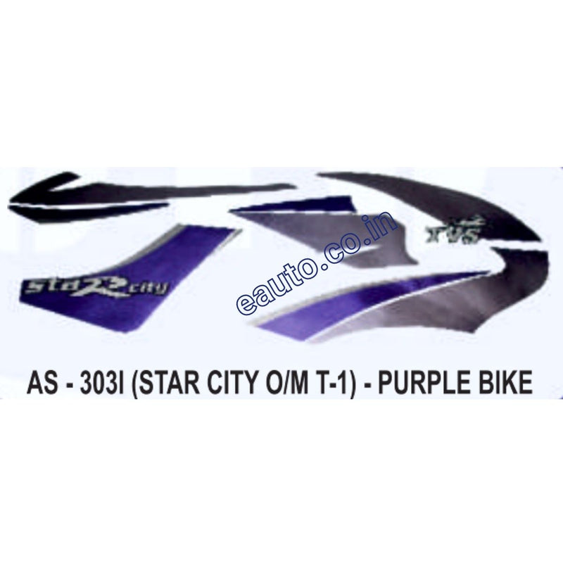 Graphics Sticker Set for TVS Star City | Type 1 | Old Model | Purple Vehicle