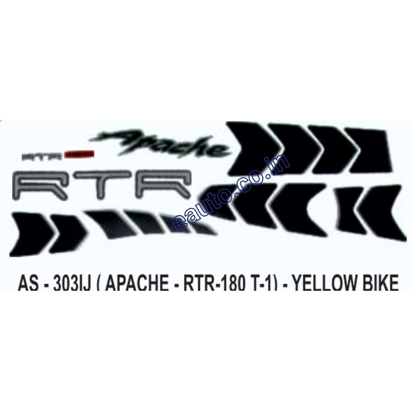 Graphics Sticker Set for TVS Apache RTR 180 | Type 1 | Yellow Vehicle